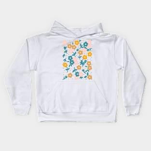 Pink Spring Flower Pattern Kids Hoodie